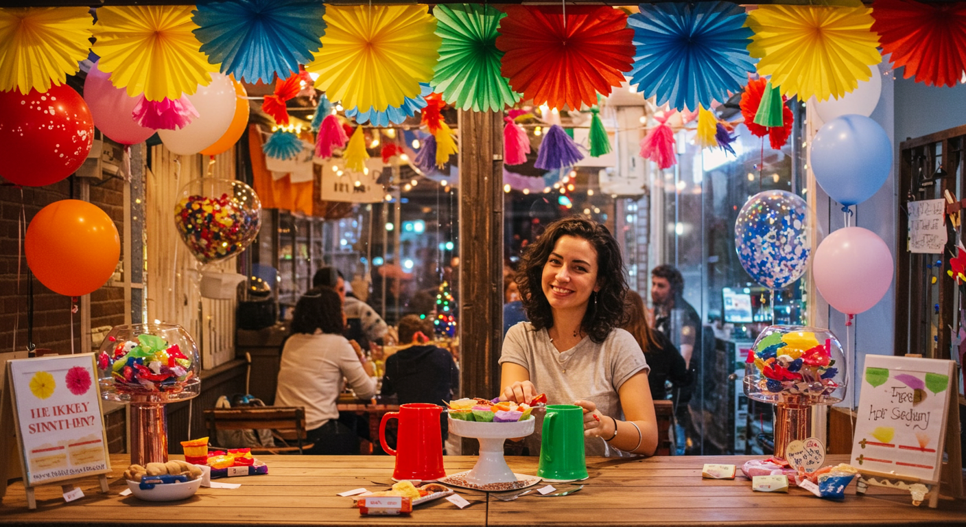 Festa colorida com decorações