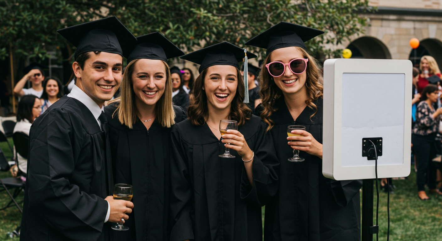 Festa de formatura com cabine fotográfica